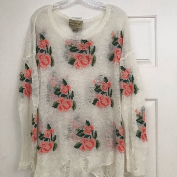 WILDFOX COUTURE Prairie Rose Lennon SWEATER NWOT - Picture 2 of 6